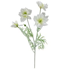 Dupla szirmú szálas virág - Fehér - 5 virágos - 61 cm 