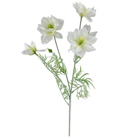 Dupla szirmú szálas virág - Fehér - 5 virágos - 61 cm 