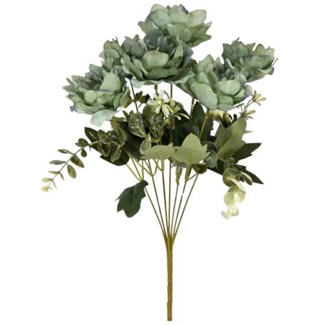 7 fejes peonia csokor - Zöld - 40 cm