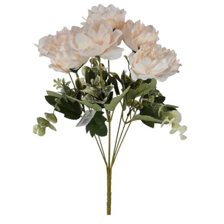 7 fejes peonia csokor - Halvány barack - 40 cm