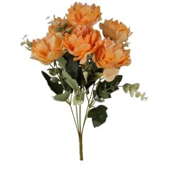 7 fejes peonia csokor - Narancs - 40 cm