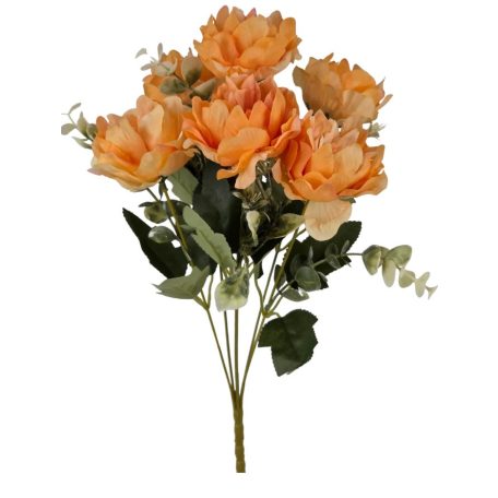 7 fejes peonia csokor - Narancs - 40 cm