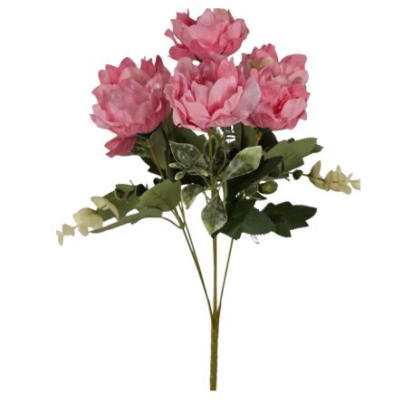 7 fejes peonia csokor - Rózsaszín - 40 cm 