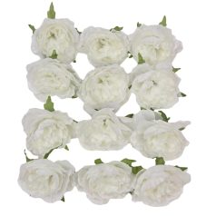 Dekor fejvirág 45 - Fehér - 8 cm - 12 db/csomag