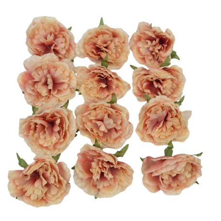 Dekor fejvirág 45 - Cirmos barack - 8 cm - 12 db/csomag