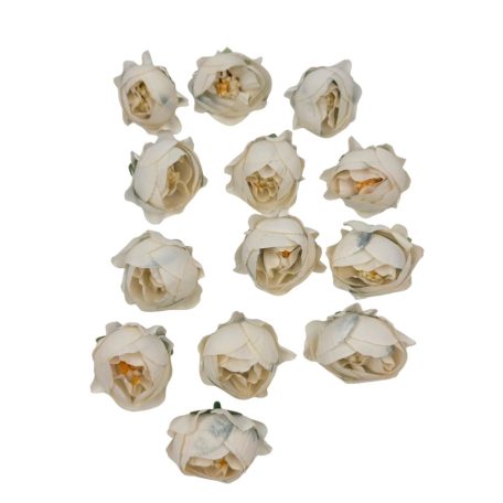 Dekor fejvirág 44 - Szürkés-tört fehér - 4 cm - 13 db/csomag