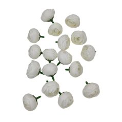 Dekor fejvirág 47 - Fehér - 3 cm - 18 db/csomag