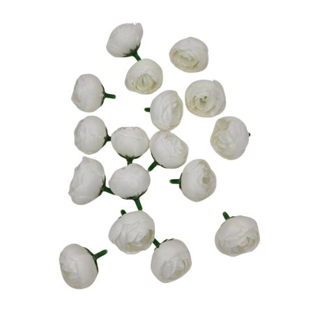 Dekor fejvirág 47 - Fehér - 3 cm - 18 db/csomag