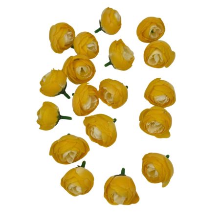 Dekor fejvirág 47 - Sárga - 3 cm - 18 db/csomag