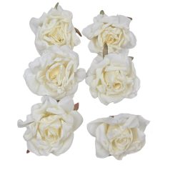 Dekor fejvirág 42 - Fehér - 6 cm - 6 db/csomag 