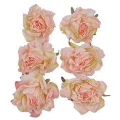 Dekor fejvirág 42 - Zöldes barack - 6 cm - 6 db/csomag 