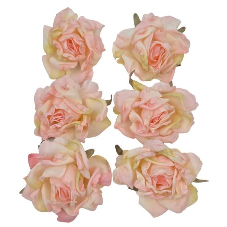 Dekor fejvirág 42 - Zöldes barack - 6 cm - 6 db/csomag 