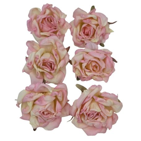 Dekor fejvirág 42 - Cirmos rózsaszín - 6 cm - 6 db/csomag