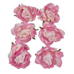 Dekor fejvirág 42 - Cirmos pink - 6 cm - 6 db/csomag