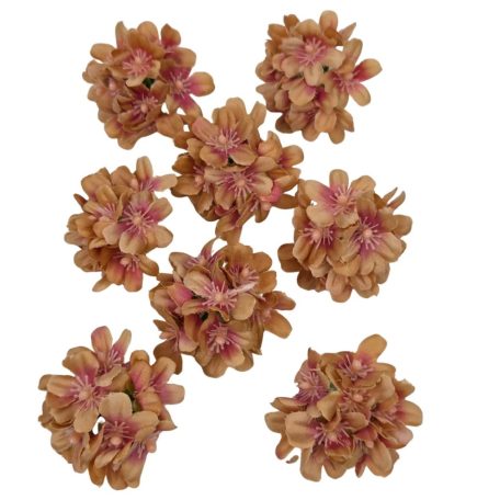 Dekor fejvirág 8 - Világos barna - 6 cm - 8 db/csomag 