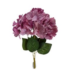Erezett szirmú hortenzia csokor - Mályva - 47 cm