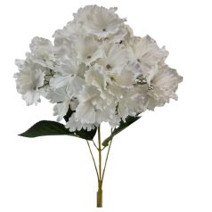 Erezett szirmú hortenzia csokor - Fehér . 45 cm