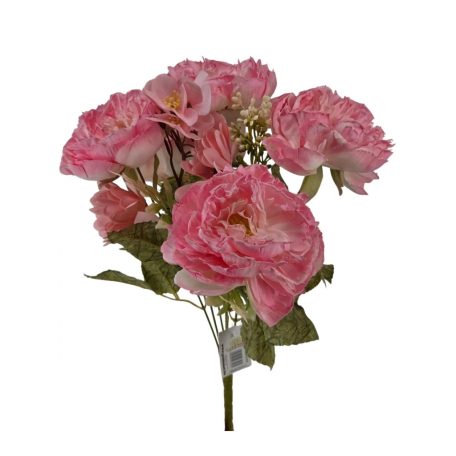 5 fejes bazsarózsa csokor - Rózsaszín - 42 cm 