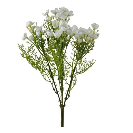 Apró virágos műzöld csokor 1 - Fehér - 37 cm