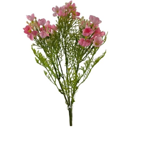 Apró virágos műzöld csokor 1 - Rózsaszín - 37 cm