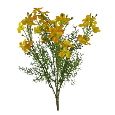 Apró virágos műzöld csokor 2 - Sárga - 40 cm 