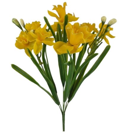 Vegyes virágú gumi nárcisz csokor - Sárga - 38 cm