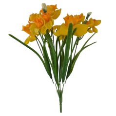   Vegyes virágú gumi nárcisz csokor - Sárga-narancs - 38 cm 