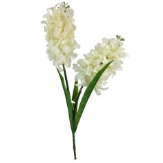 2 ágas jácint virág - Fehér - 39 cm