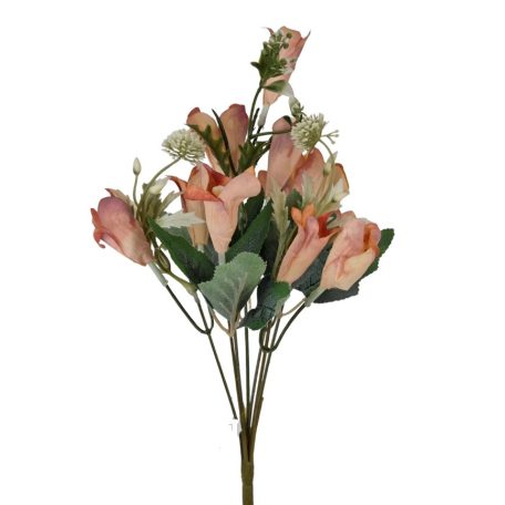 Tölcsérvirágos csokor - Barack - 36 cm 