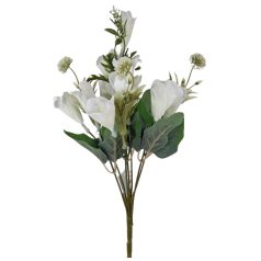 Tölcsérvirágos csokor - Fehér - 36 cm