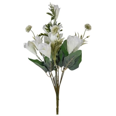 Tölcsérvirágos csokor - Fehér - 36 cm