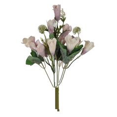 Tölcsérvirágos csokor - Antik mályva - 36 cm