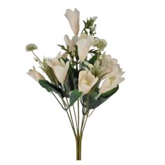 Tölcsérvirágos csokor - Törtfehér - 36 cm