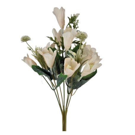 Tölcsérvirágos csokor - Törtfehér - 36 cm
