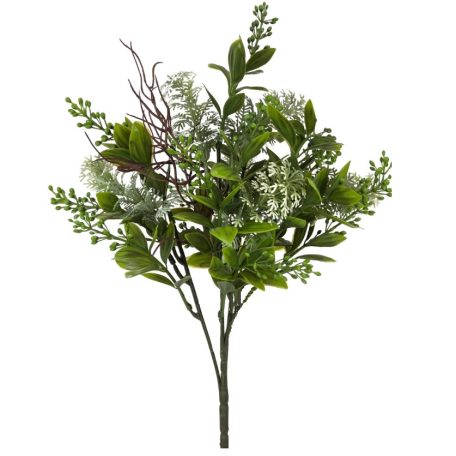 Vegyes műzöld csokor 7 - Fehér - 40 cm