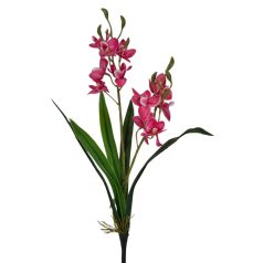 Mini orchidea levéllel - Pink - 40 cm