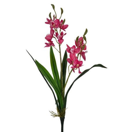 Mini orchidea levéllel - Pink - 40 cm
