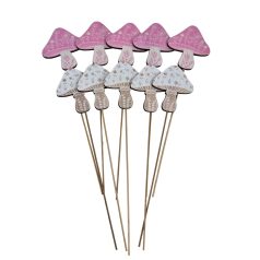   Fa betűző - Virágmintás gomba - 6,5x7 cm+19 cm szár - 10 db/csomag