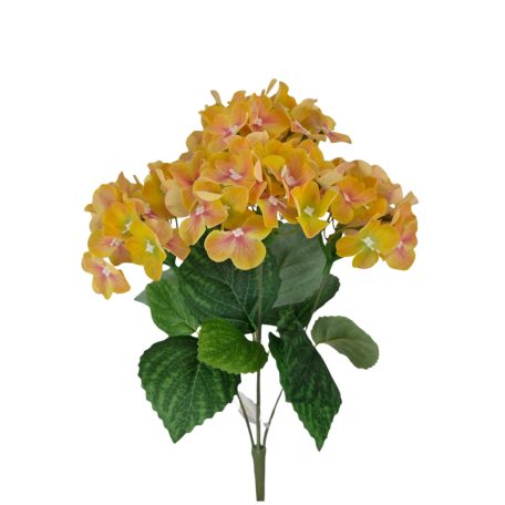 Real touch hortenzia csokor - Sárga - 33 cm 