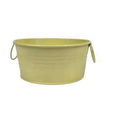 Fémfüles kerek bádog tál - Sárga - 15 cm, 20 cm