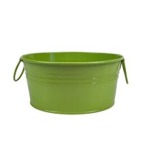 Fémfüles kerek bádog tál - Zöld - 15 cm, 20 cm