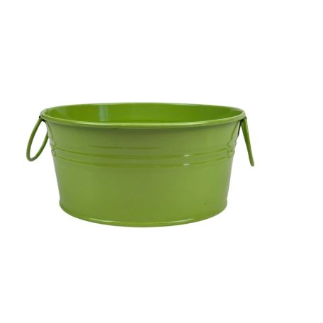 Fémfüles kerek bádog tál - Zöld - 15 cm, 20 cm