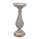 Dekor talpas gyertyatartó - Antikolt fehér - 28 cm 