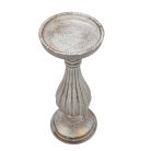 Dekor talpas gyertyatartó - Antikolt fehér - 28 cm 