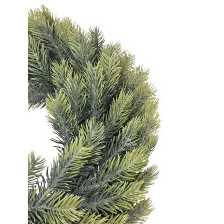  Világos zöld végű műfenyő koszorú - 43 cm