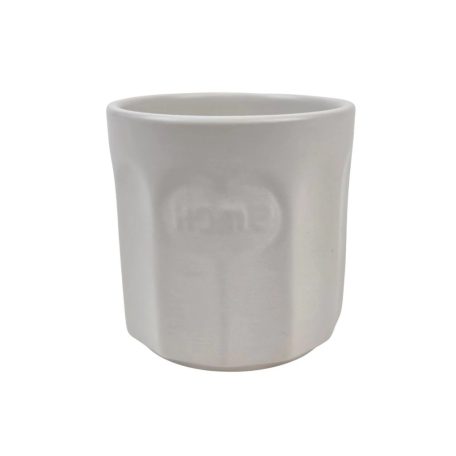 Bordázott HOME feliratos kaspó - Fehér - 10 cm
