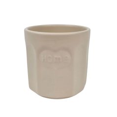 Bordázott HOME feliratos kaspó - Krém - 10 cm