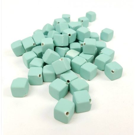 Fűzhetős kocka gyöngy - Menta - 60 g/csomag