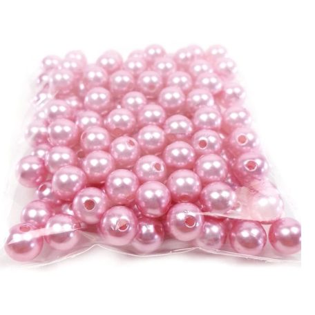 Dekor gyöngy - 10 mm - Rózsaszín - 60 g/csomag 