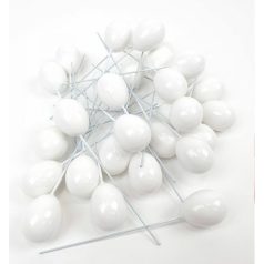    Drótos pasztel lufi - Fehér - 3,3 cm + drótos szár - 25 db/csomag 